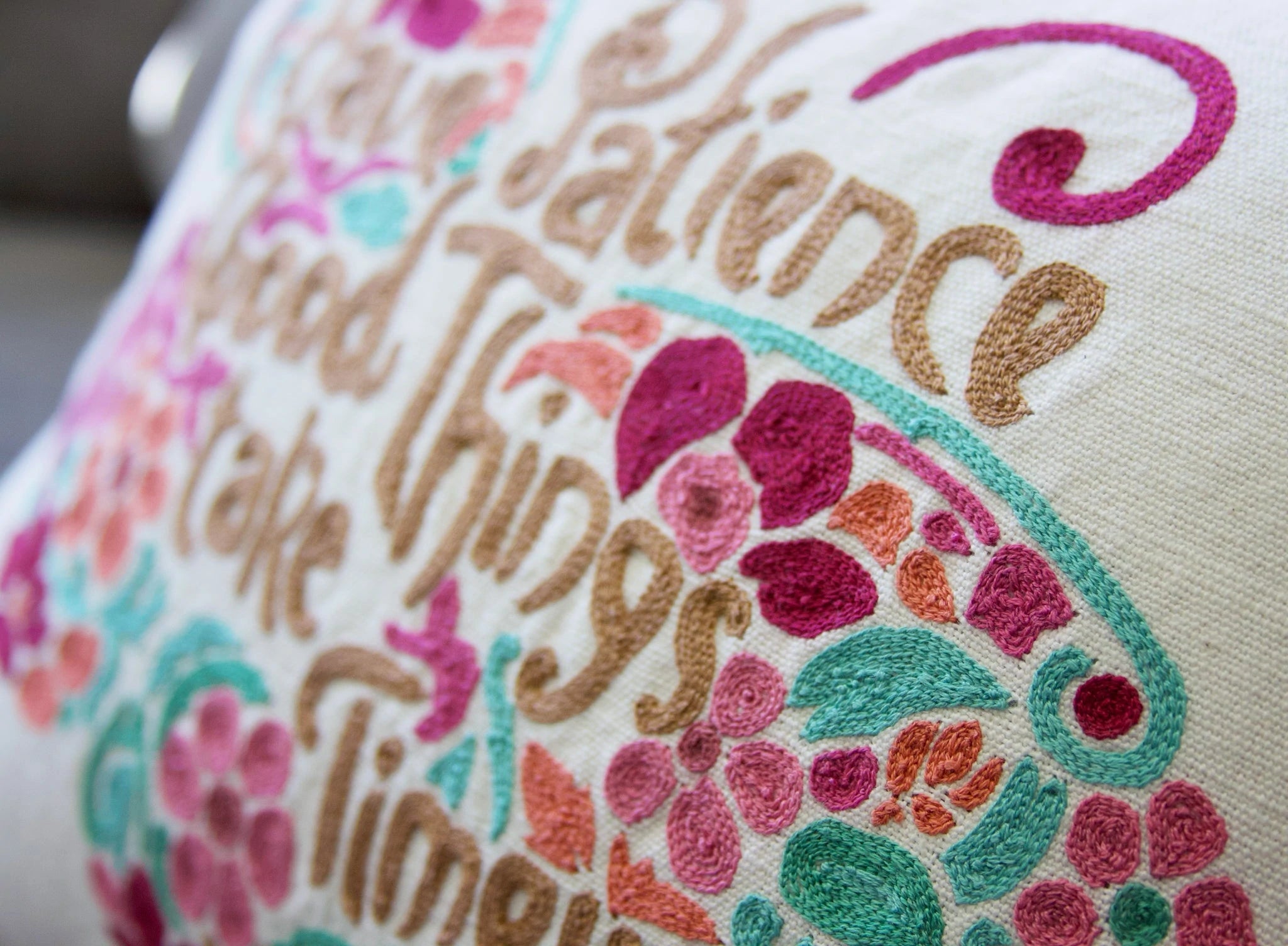 PATIENCE BUTTERFLY LOVE LETTERS PILLOW BY CATSTUDIO - A. Dodson's