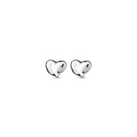 SILVER UNO HEART EARRINGS BY UNO DE 50