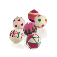 "MERRY" ASSORTED SET OF 6 ORNAMENTS, MULTI