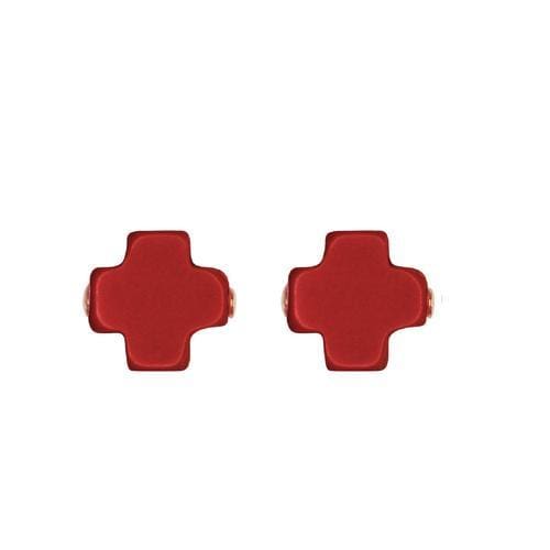 signature cross studs - red by enewton