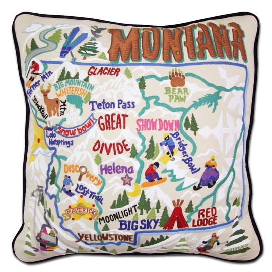 SKI MONTANA PILLOW BY CATSTUDIO