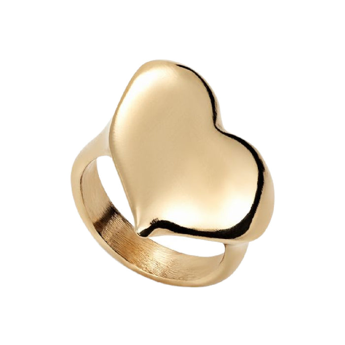 GOLD UNO HEART RING BY UNO DE 50
