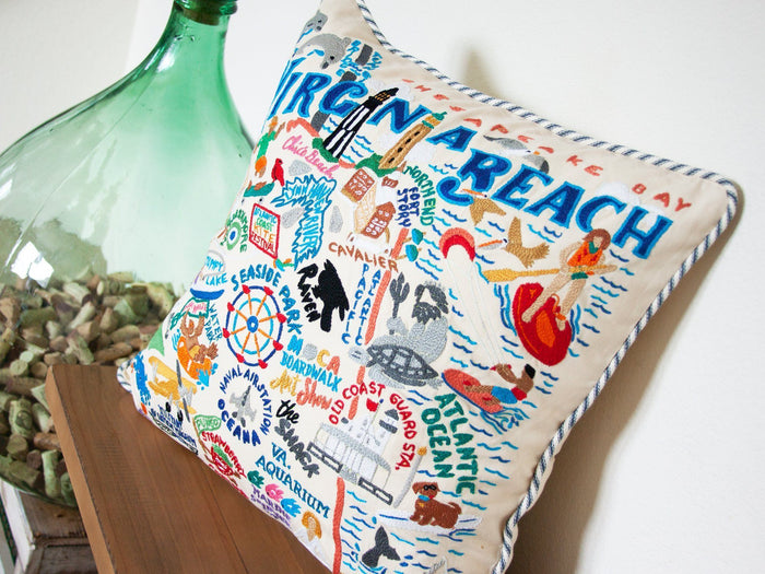 VIRGINIA BEACH PILLOW BY CATSTUDIO