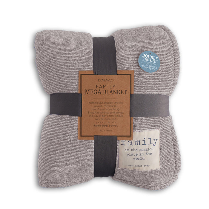 Together Time Family Mega Blanket - Warm Grey By Demdaco