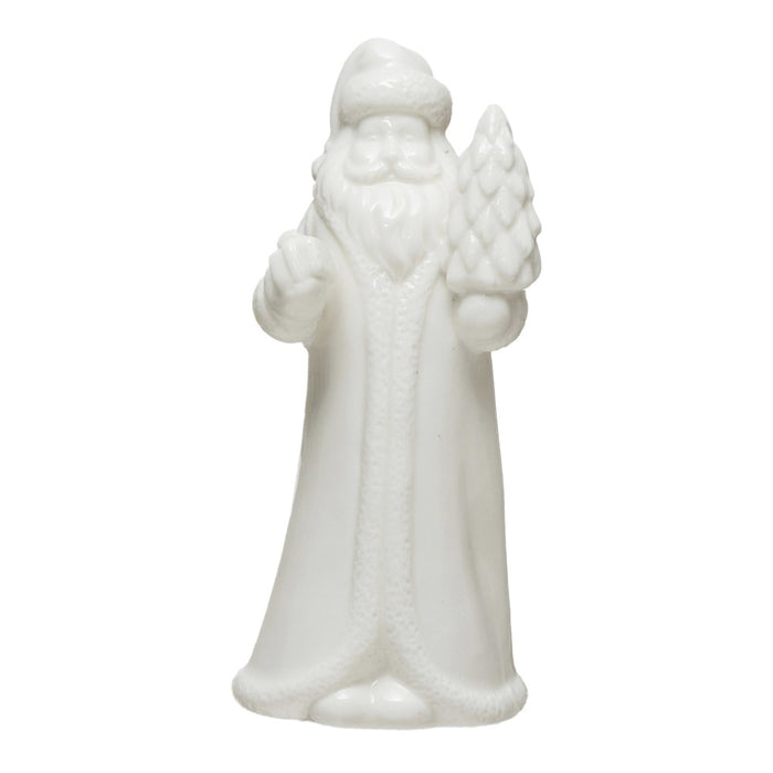Small White Stoneware Santa