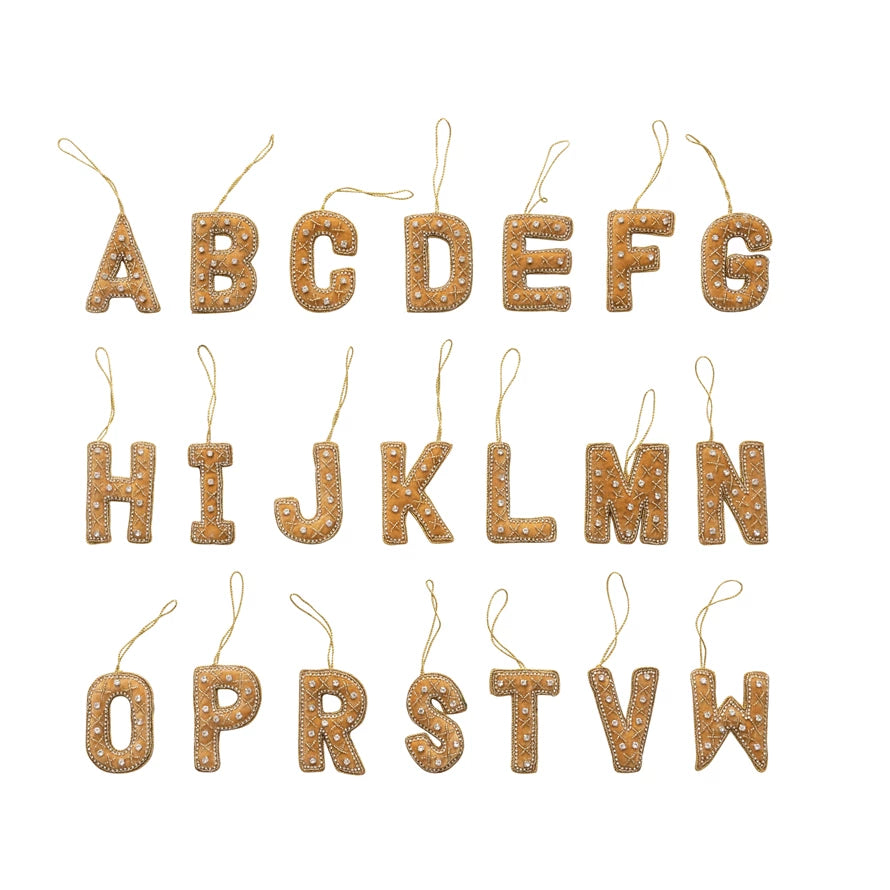 Velvet Alphabet Ornament, 21 Styles - A. Dodson's